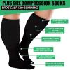 4 Pairs Plus Size Compression Socks for Women 20-30 mmHg, Wide Calf Stockings Best Support for Circulation, Running view 4