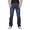 Classic Fit Jeans Mens Comfy Stretch Denim Pants Retro Washed Straight Leg Biker Jeans Trousers Bootcut Work Pants Blue view 1