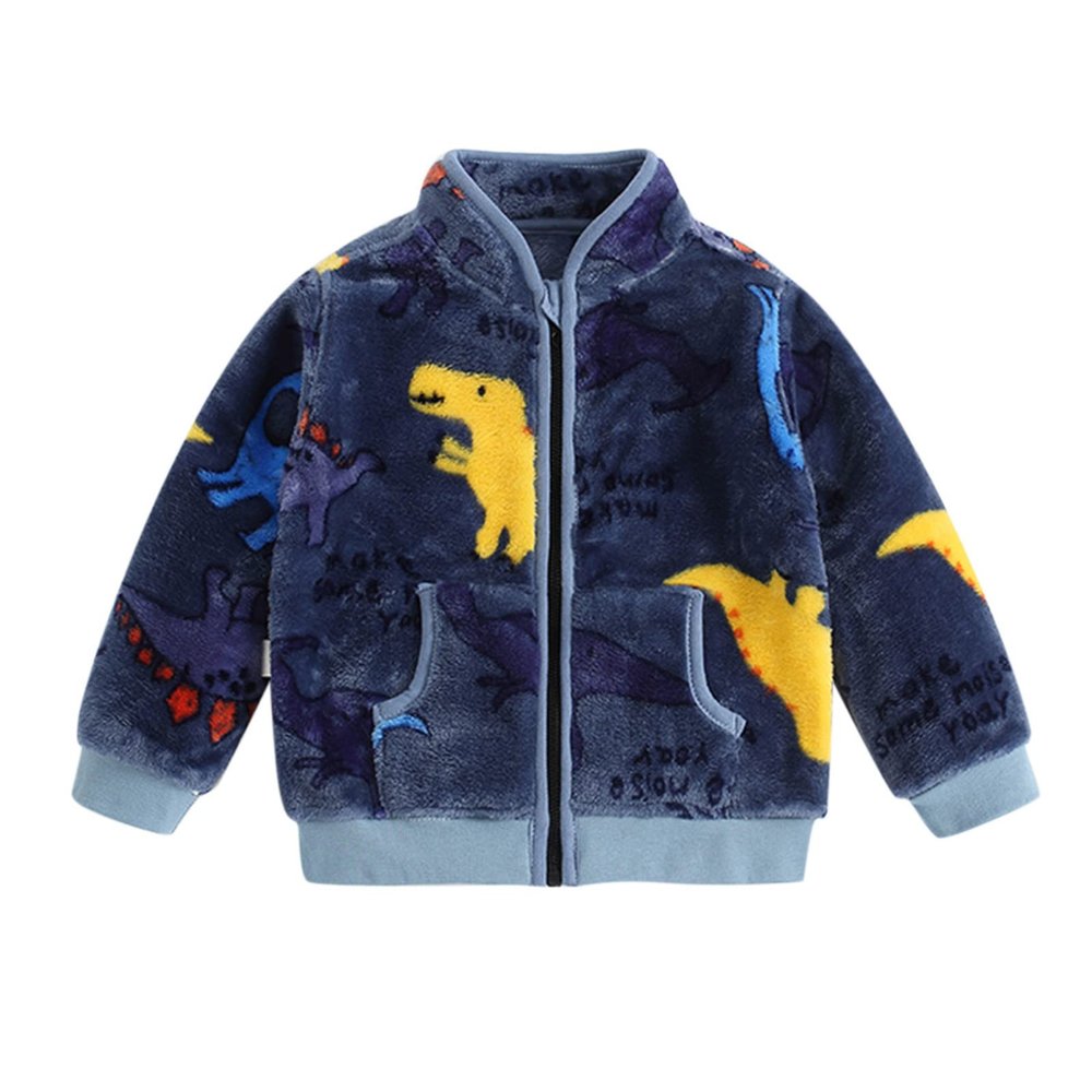 Toddler Boys Girls Winter Windproof Cartoon Coat Jacket Kids Warm Fleece Outerwear Toddler Girls (Blue, 12-18 Months)
