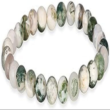 Kashish Gems & Jewels 6mm Smooth Round Jasper Natural Gemstone Beaded Unisex Gift Stretch Bracelet (18cm)