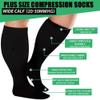 4 Pairs Plus Size Compression Socks for Women 20-30 mmHg, Wide Calf Stockings Best Support for Circulation, Running view 4