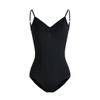 HROYL women's Classic V-neck Camisole Leotard With Adjustable Straps,3S-C11-Black,size XS view 1