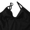 HROYL women's Classic V-neck Camisole Leotard With Adjustable Straps,3S-C11-Black,size XS view 3