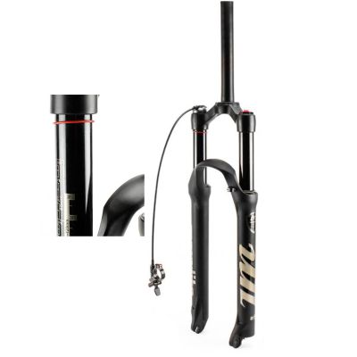 ZECHAO 26/27.5/29inch Air Mountain Bike Suspension Forks,Rebound Adjustment 9mm Axle 120mm Travel with Scale Magnesium Alloy Bike Fork Outdoor (Color : Straight Remote Lock, Size : 26inch)