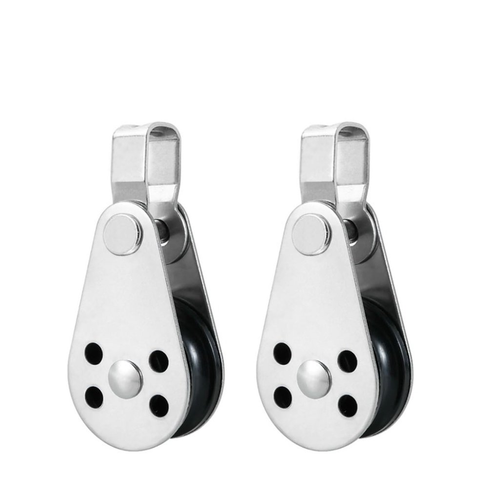 UNKOMN Marine Hardware 2PCS SS316 Pulley Blocks Rope Runner Kayaks Boat Accessories Canoe Anchor Trolley Kit for 2mm to 8mm Rope