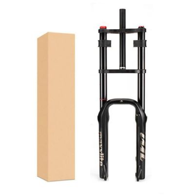 ZECHAO Double Shoulder Snow Bike Front Fork,20/26in 4.0 Fat Tire ATV Magnesium Alloy Mountain Bike Fork Air Supension Front Fork Outdoor (Color : Black, Size : 20inch)