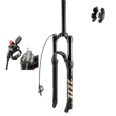 ZECHAO Bike Shock Absorber Forks,26/27.5/29Inch Ultralight Aluminum Alloy Rebound Adjustment 120mm Travel Air Mountain Bike Suspension Fork Outdoor (Color : Straight Remote Lock, Size : 27.5inch)