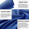 immoono 10 Pack Cooling Towels Bulk Microfiber Ice Towel Quick Dry Breathable Chilly Sweat Towel Stay Cool Towel for Neck Face Yoga Gym Workout Running Beach with Carabin Bag, 40x12'', Dark Blue view 3