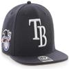 '47 MLB Sure Shot Captain Hat Adjustable Structured 6-Panel Snapback Hat Cap, Adult One Size Fits All (One Size, Tampa Bay Rays) view 1