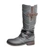 Ladmiple Boots For Women Fashion Knee High Womens Pull On Cowboy Cowgirl Boots Block Chunky Heel Western Mid Calf Boots Riding Wedding Boots Grey view 1