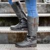 Ladmiple Boots For Women Fashion Knee High Womens Pull On Cowboy Cowgirl Boots Block Chunky Heel Western Mid Calf Boots Riding Wedding Boots Grey view 2