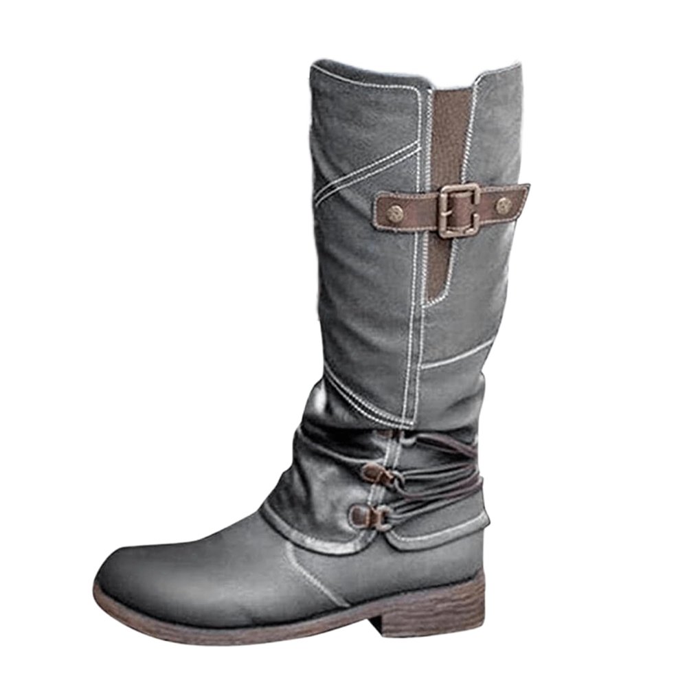 Cowboy Boots For Women White Short Women's Cowgirl Western Knee High Boots, Pointed Toe Medium Chunky Heel Stitching Pull On Cowboy Boots for Ladies