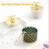 Glass Jewelry Organizer,Clear Crystal Jewelry Trinket Box Earrings Rings Treasure Storage Keepsake Box,Small Jewelry Organizer Box Deer Antler Shape Christmas Xmas Gift For Women Girls (Green) view 2