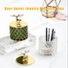 Glass Jewelry Organizer,Clear Crystal Jewelry Trinket Box Earrings Rings Treasure Storage Keepsake Box,Small Jewelry Organizer Box Deer Antler Shape Christmas Xmas Gift For Women Girls (Green) view 3
