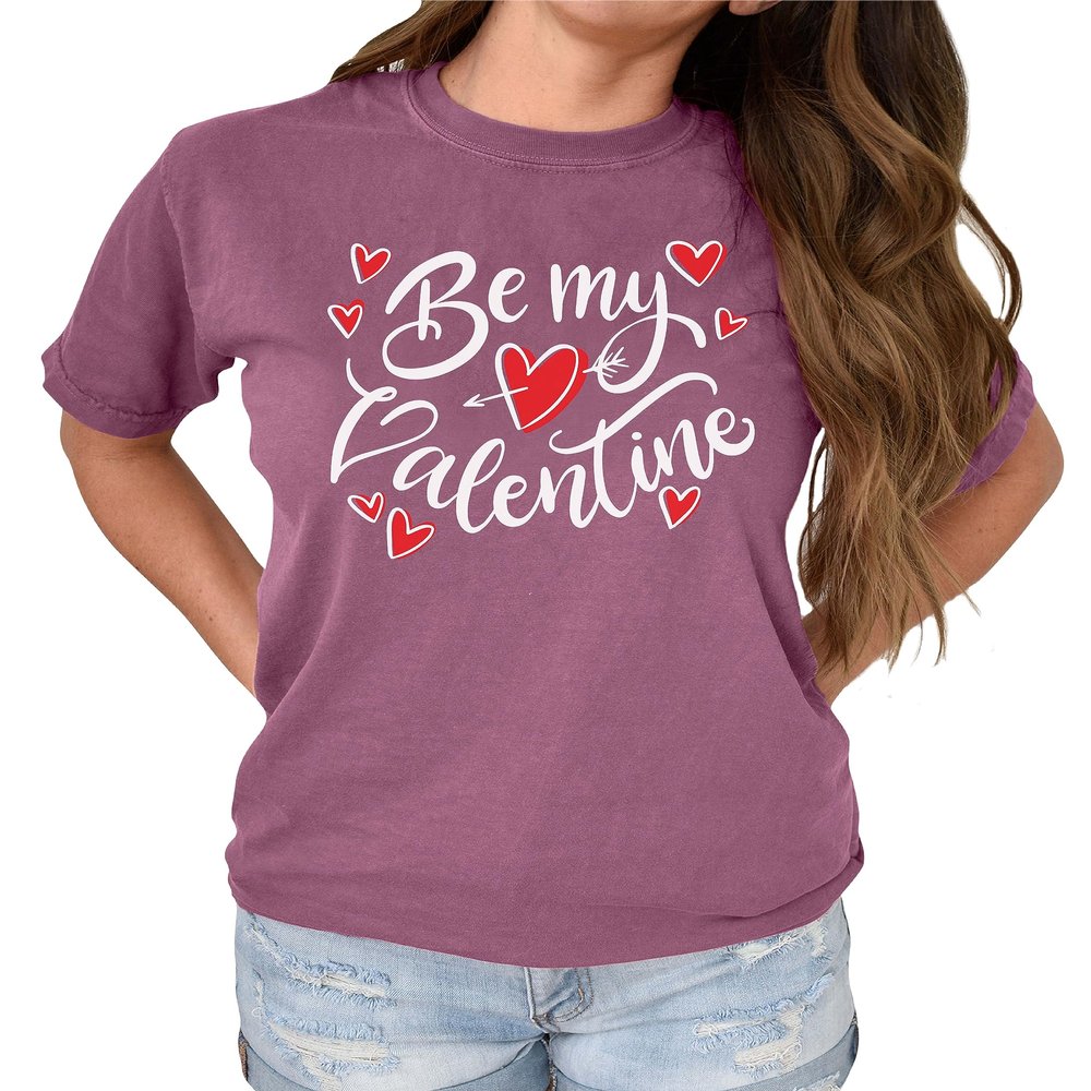 NACRE APPAREL Be My Valentine Shirt Cute Valentine Shirts Couple T-Shirts Valentine's Day Gift #00248_78