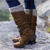 Ladmiple Cowgirl Boots Square Toe Brown Cowgirl Boots for Women, Western Cowboy Boots for Women Knee High Tall Pointed Toe Pull On Zipper Stitching Chunky Heel Fashion Boots view 2