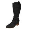 Cowgirl Boots Pink Glitter Cowboy Boots Women Western Boots Cowgirl Boots Ladies Pointy Toe Fashion Knee High Stitching Almond Chunky Heel Retro Classic Boot Pull-On view 1