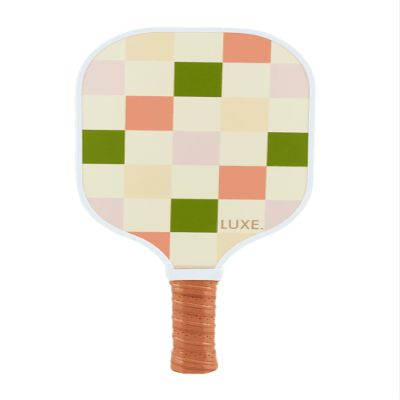 LUXE Pickleball Paddle | Leisure Edition | Cute, Fun, Stylish, Aesthetic Checkered Pickle Ball Paddles with Textured Fiberglass Surface for High Spin | Non-Slip, Comfortable Grip (Party Checker)