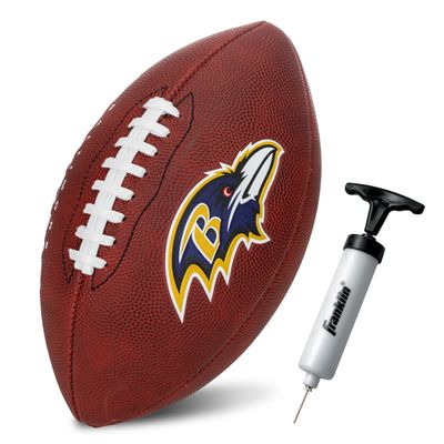 Franklin Sports NFL Baltimore Ravens Football - Youth Junior Size Football for Kids - Official NFL Team Logo + Colors Youth Ball - Kids Fan Shop Ball