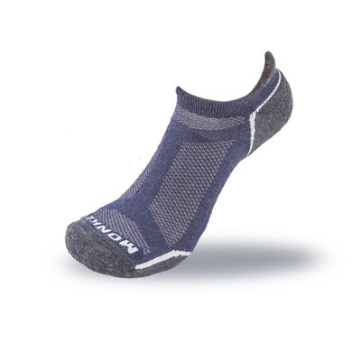 Fish Monkey SM200 Lightweight Tab - No Show Moisture Wicking - Ventilated Merino Wool Arch Compression Cushioned Heel for Men and Women (Navy - Large)