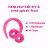 Drip Eraser by The Original Makeup Eraser, Absorbent Headband and Wristbands Collect Water During Face Washing, 3 Piece Spa Set, One Size Fits Most, Original Pink view 2