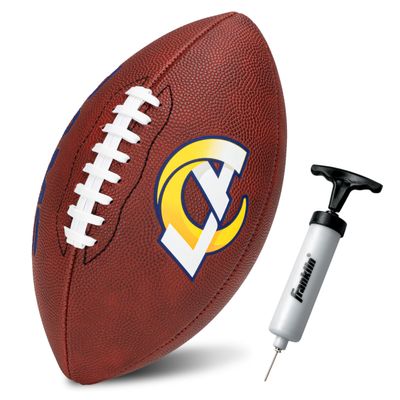 Franklin Sports NFL Los Angeles Rams Football - Youth Junior Size Football for Kids - Official NFL Team Logo + Colors Youth Ball - Kids Fan Shop Ball