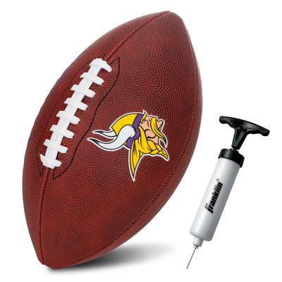 Franklin Sports NFL Minnesota Vikings Football - Youth Junior Size Football for Kids - Official NFL Team Logo + Colors Youth Ball - Kids Fan Shop Ball