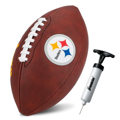 Franklin Sports NFL Pittsburgh Steelers Football - Youth Junior Size Football for Kids - Official NFL Team Logo + Colors Youth Ball - Kids Fan Shop Ball