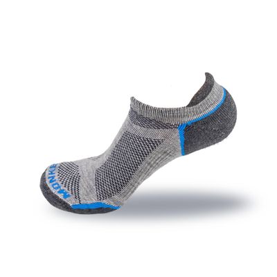 Fish Monkey SM200 Lightweight Tab - No Show Moisture Wicking - Ventilated Merino Wool Arch Compression Cushioned Heel for Men and Women (Light Grey - XLarge)