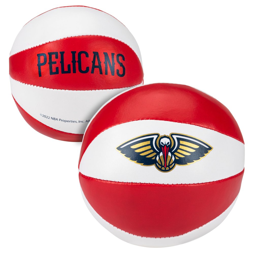 Franklin Sports NBA New Orleans Pelicans Toy Basketballs - 2 Pack of Kids Soft Mini Basketballs for Over The Door + Indoor Hoops - NBA Fan Shop Kids Soft Toy Balls - (2) Mini Balls Included