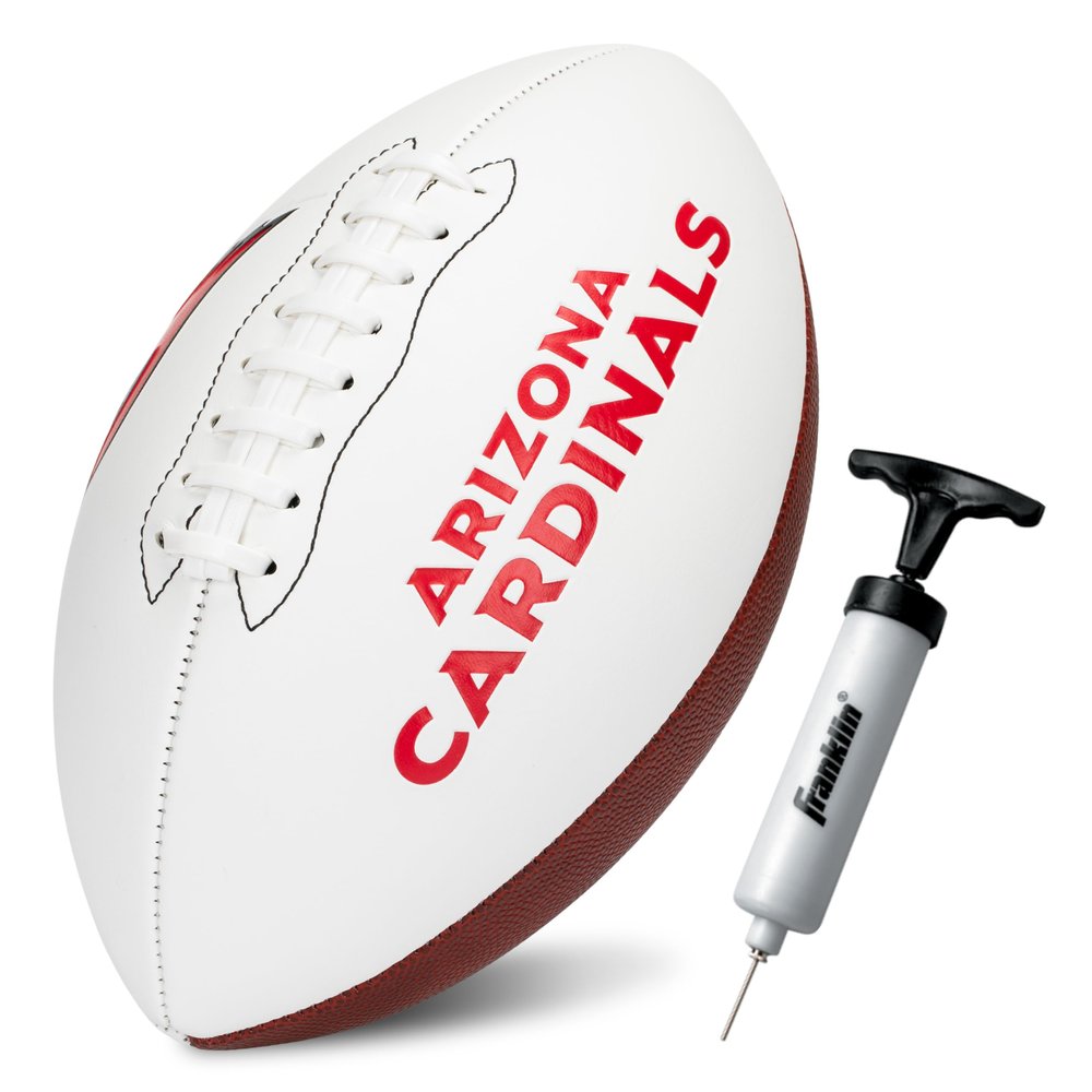 Franklin Sports NFL Arizona Cardinals Autograph Football - Official Size White Panel Souvenir Football for Autographs + Signatures - NFL Team Fan Shop Memorabilia Ball for Display