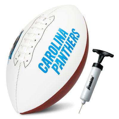 Franklin Sports NFL Carolina Panthers Autograph Football - Official Size White Panel Souvenir Football for Autographs + Signatures - NFL Team Fan Shop Memorabilia Ball for Display