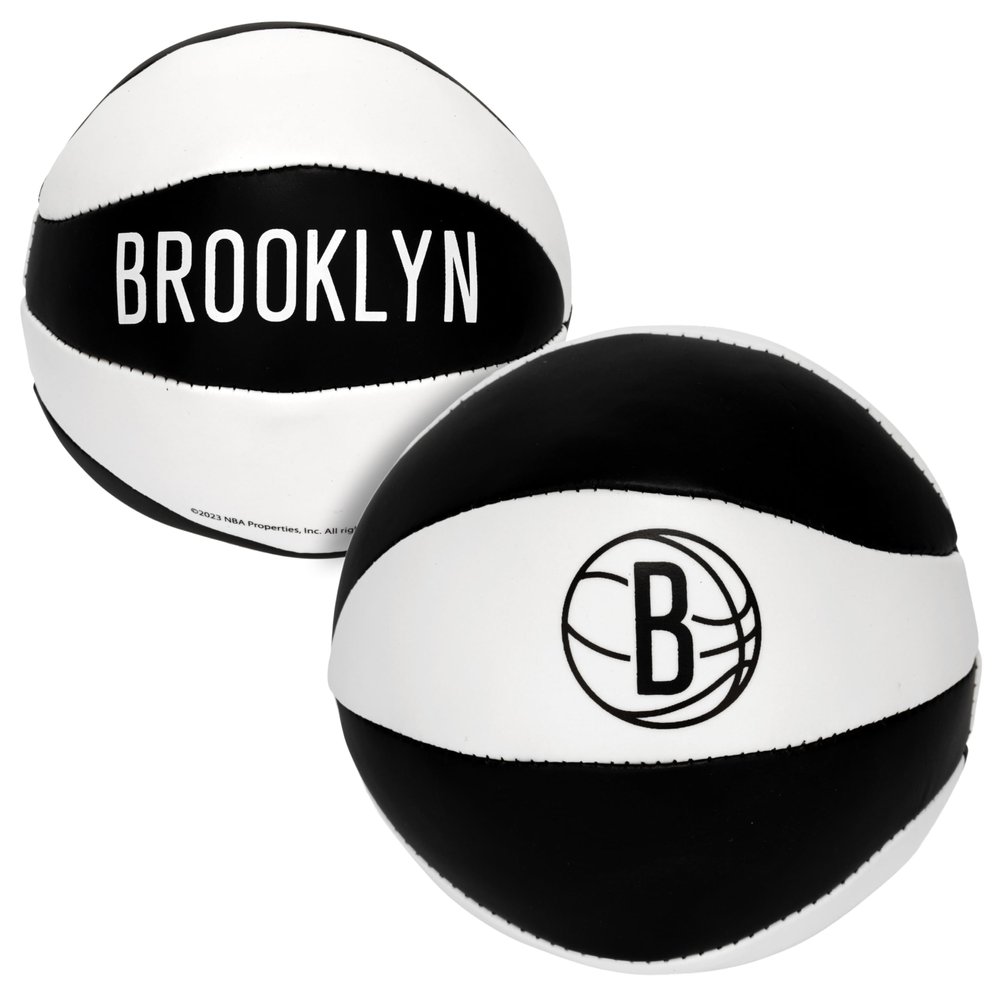 Franklin Sports NBA Brooklyn Nets Toy Basketballs - 2 Pack of Kids Soft Mini Basketballs for Over The Door + Indoor Hoops - NBA Fan Shop Kids Soft Toy Balls - (2) Mini Balls Included