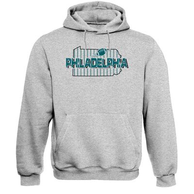 Xtreme Apparrel Football Field Map Men's Sweatshirt Hoodie for Philadelphia Fans (Sport Grey, M)