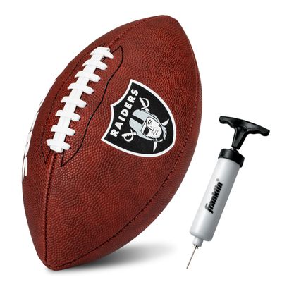 Franklin Sports NFL Las Vegas Raiders Football - Youth Junior Size Football for Kids - Official NFL Team Logo + Colors Youth Ball - Kids Fan Shop Ball