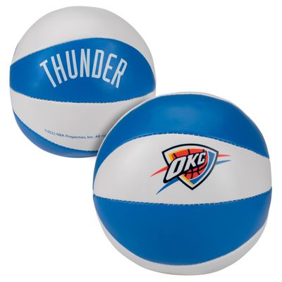 Franklin Sports NBA Oklahoma City Thunder Toy Basketballs - 2 Pack of Kids Soft Mini Basketballs for Over The Door + Indoor Hoops - NBA Fan Shop Kids Soft Toy Balls - (2) Mini Balls Included