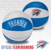 Franklin Sports NBA Oklahoma City Thunder Toy Basketballs - 2 Pack of Kids Soft Mini Basketballs for Over The Door + Indoor Hoops - NBA Fan Shop Kids Soft Toy Balls - (2) Mini Balls Included view 4