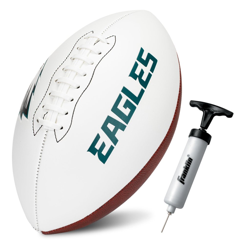 Franklin Sports NFL Philadelphia Eagles Autograph Football - Official Size White Panel Souvenir Football for Autographs + Signatures - NFL Team Fan Shop Memorabilia Ball for Display