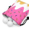 Aliennana Golf Valuables Pouch, Leather Tee Pouch with Drawstring Closure Balls Tees Handbag Portable Golf Ball Accessories for Men Women (Ice Cream Pink)