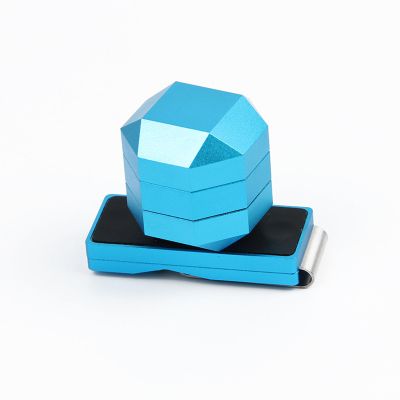 Aluminum Mini Cue Pool Chalk Holder with Clip, 3 Layer Magnetic Cue Chalk Holder Octagon Universal Billiard Chalk Box Mini Billiard Chalk Case Non Slip Billiard Cue Tip Tool Billiard Accessory (Blue)