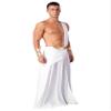 Hularka Men's Toga Costume Greek Rome Theme Party Cosplay Fancy Dress One Shoulder Strap Role Play Outfits Long_White Large view 1