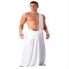 Hularka Men's Toga Costume Greek Rome Theme Party Cosplay Fancy Dress One Shoulder Strap Role Play Outfits Long_White Large view 2
