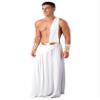 Hularka Men's Toga Costume Greek Rome Theme Party Cosplay Fancy Dress One Shoulder Strap Role Play Outfits Long_White Large view 3