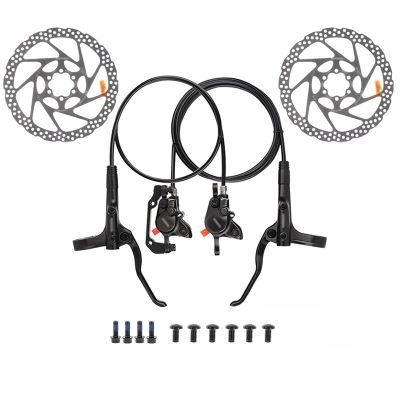 Mountain Bike Hydraulic Disc Brake Set Aluminum Alloy Material Dual-Piston Oil Brake (with Hose 800mm Front /1400mm Rear & Brake Pads & 160/180mm Stainless Steel Rotors) ( Color : L front R rear , Siz