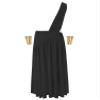 JEYPINMI Men's Ancient Greek Cosplay Costume Set Long Skirt with Cuffs Halloween Toga Costume Black Large view 3