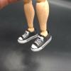 ximitoy 3cm Long 1/12 Scale Soldier Accessories SHF Hollow Canvas Shoes F 6" Male (Black+White) view 1