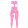YiZYiF Womens Latex Jumpsuit Sleeveless Hollowing Out One Piece Outfits Bodycon Party Club Rompers Pink 3X-Large view 1