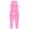 YiZYiF Womens Latex Jumpsuit Sleeveless Hollowing Out One Piece Outfits Bodycon Party Club Rompers Pink 3X-Large view 4