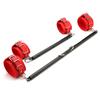 2pcs Black Portable Restore Spreader Bar with 4pcs Fur Red Adjustable Straps, Exercise Guide Pilates Sports Aid Training Fitness Gear, Home Yoga Gym Kit with Fur Flocking Storage Bag view 1
