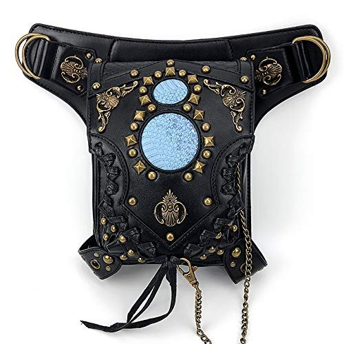 Xehuro Fashionable new steampunk cross body bag women chain bag Steampunk Accessories Mini Belt Bag